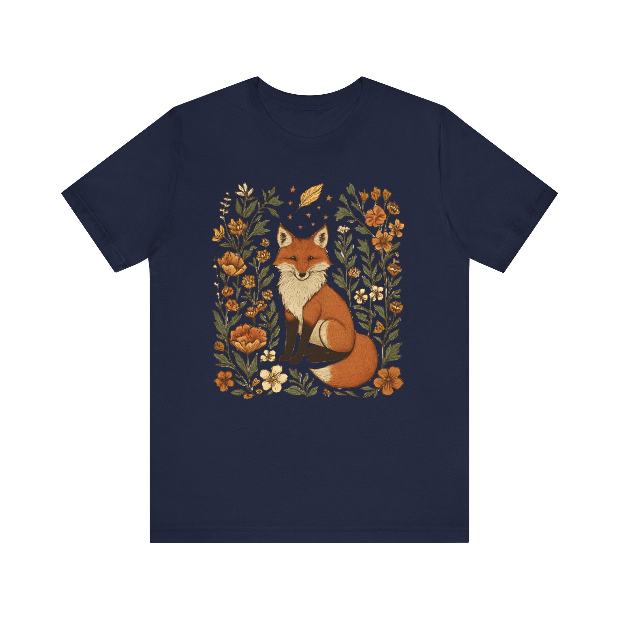 Whimsical Fox Surrounded by Autumn Blooms T- Shirt