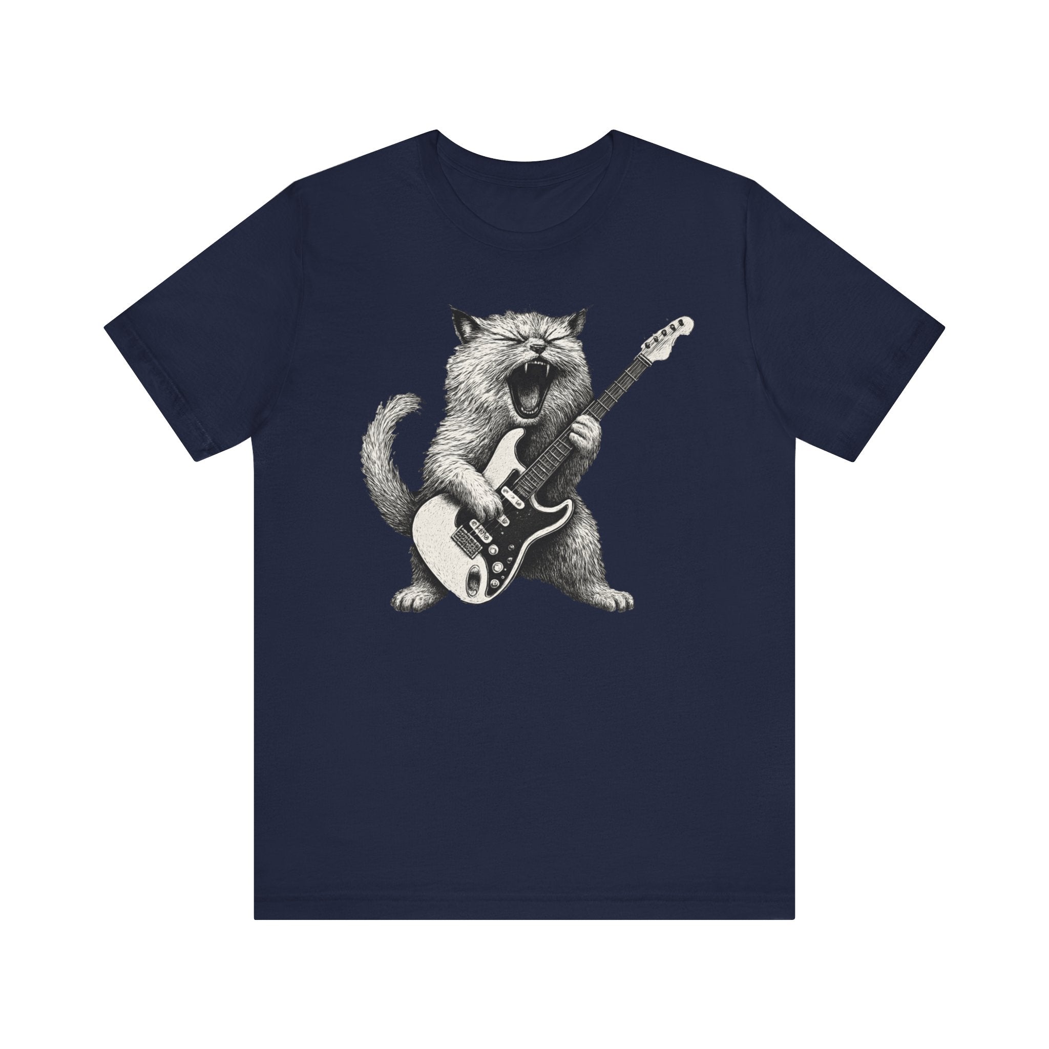 Persian Cat Playing Guitar T-Shirt