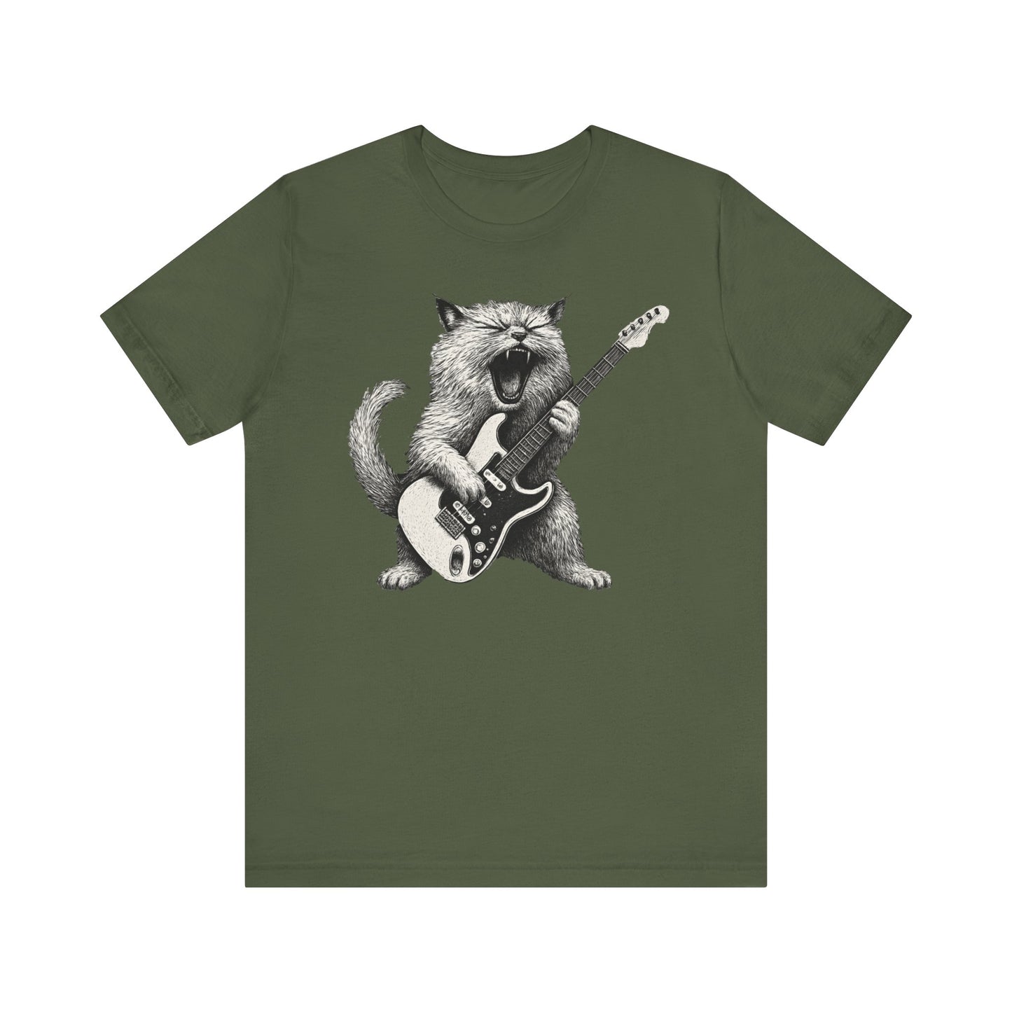 Persian Cat Playing Guitar T-Shirt