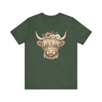 Flowery Highland Cow T-Shirt