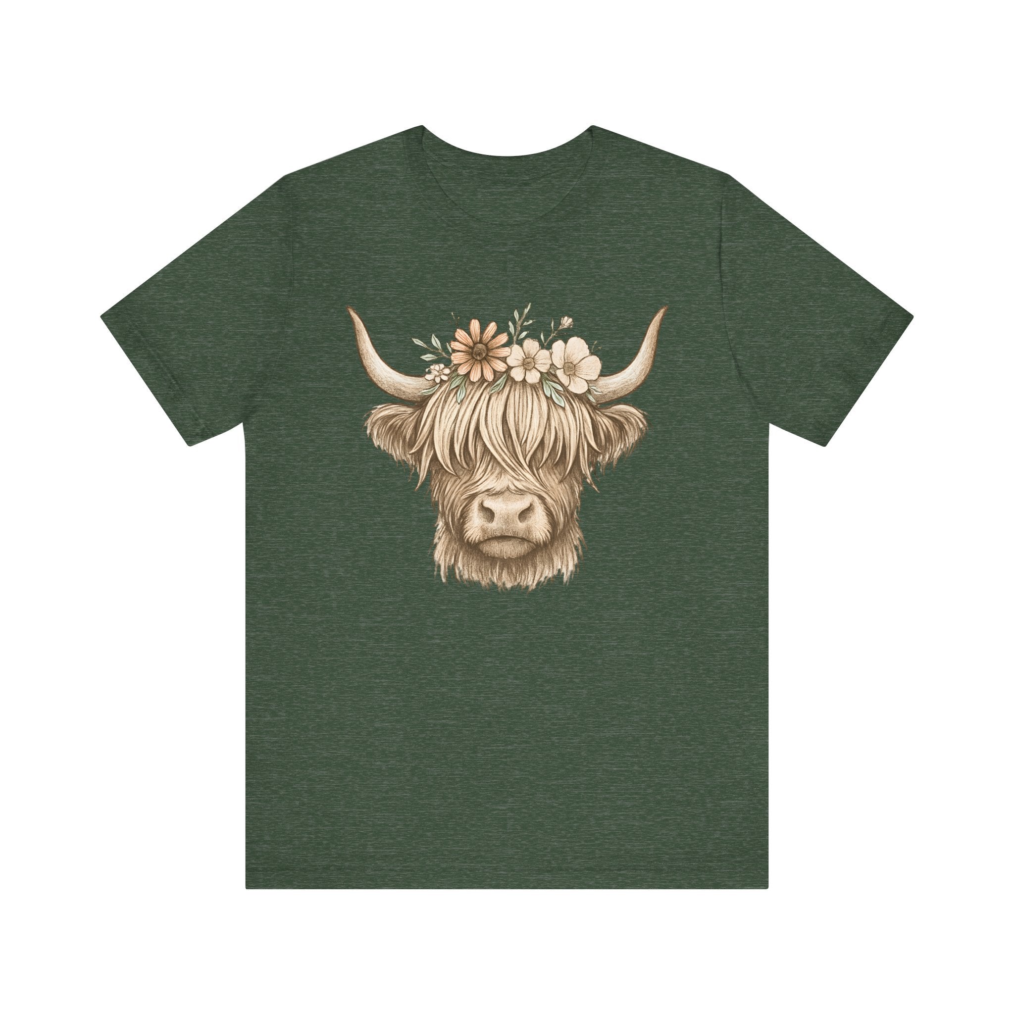 Flowery Highland Cow T-Shirt
