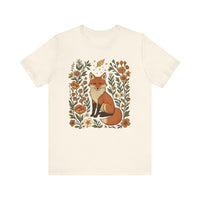Whimsical Fox Surrounded by Autumn Blooms T- Shirt