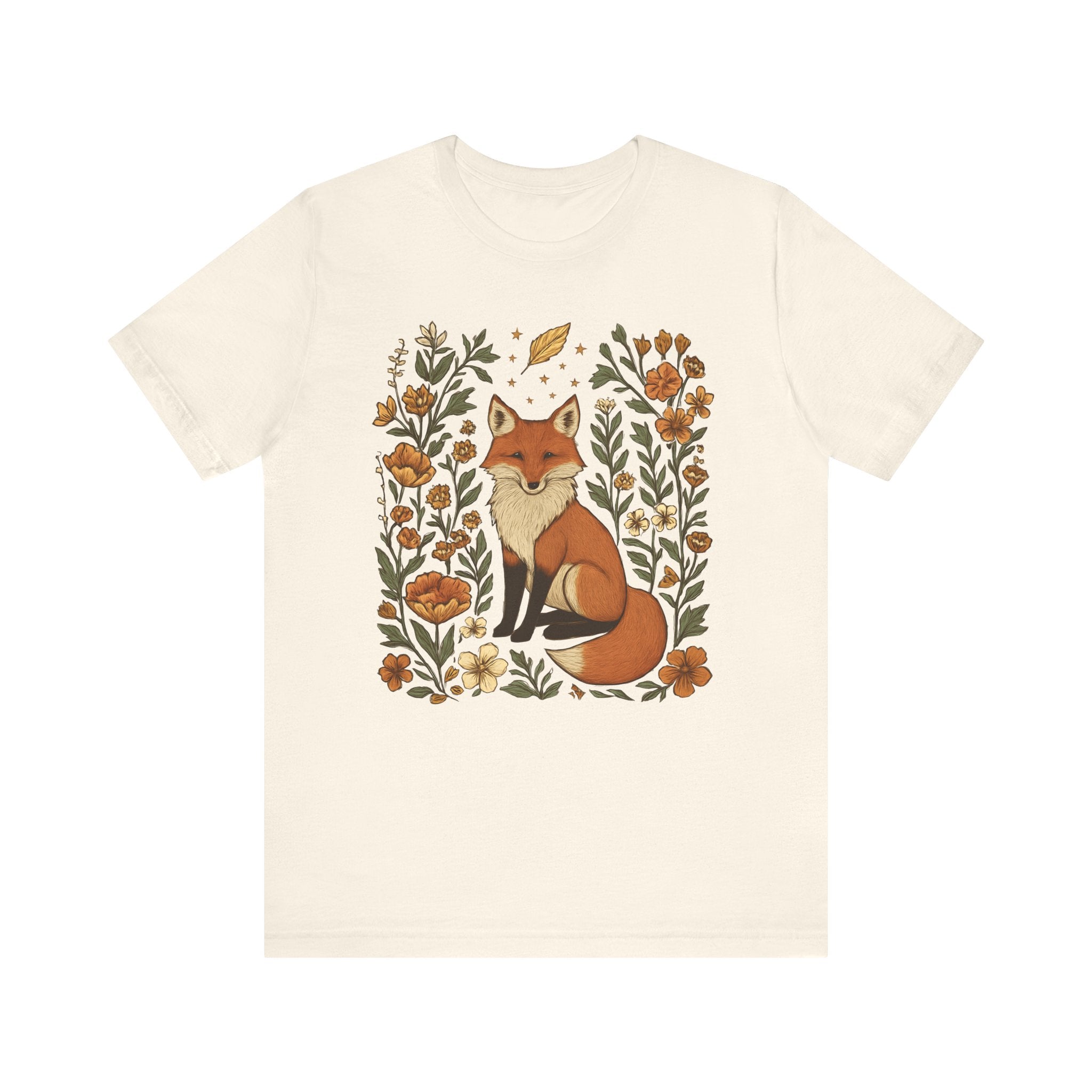 Whimsical Fox Surrounded by Autumn Blooms T- Shirt