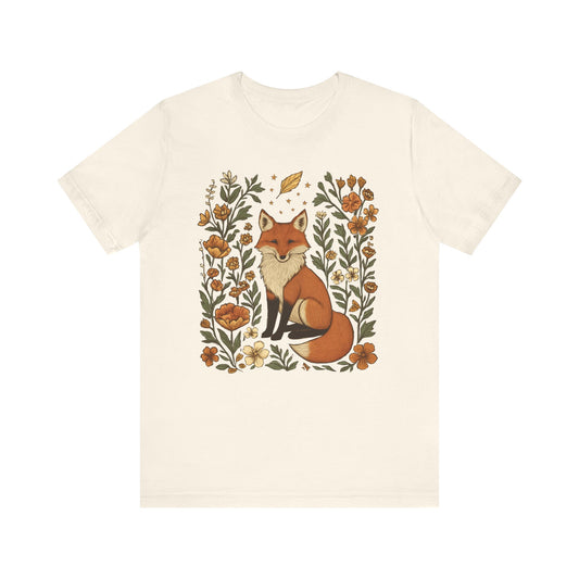 Whimsical Fox Surrounded by Autumn Blooms T- Shirt