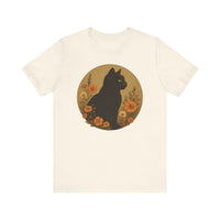 Black Cat Amidst Flowers T-Shirt