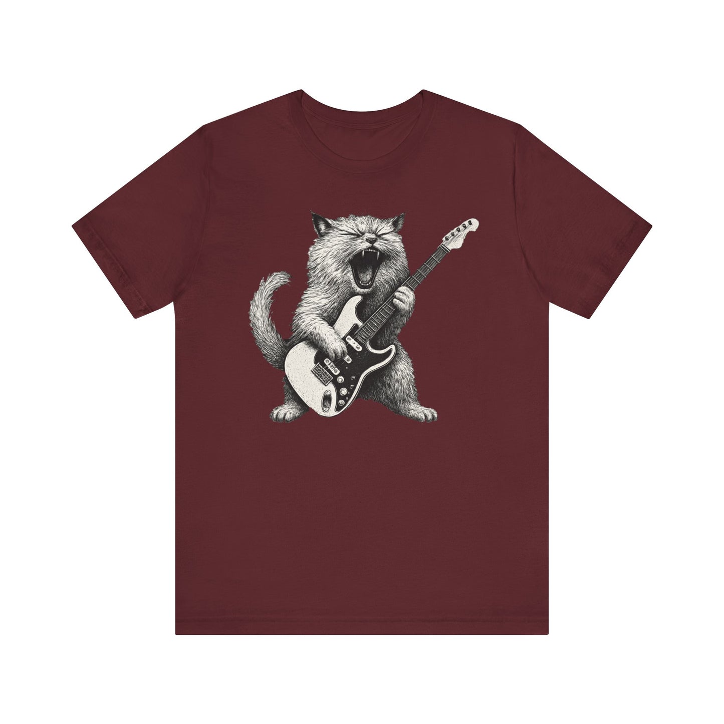 Persian Cat Playing Guitar T-Shirt
