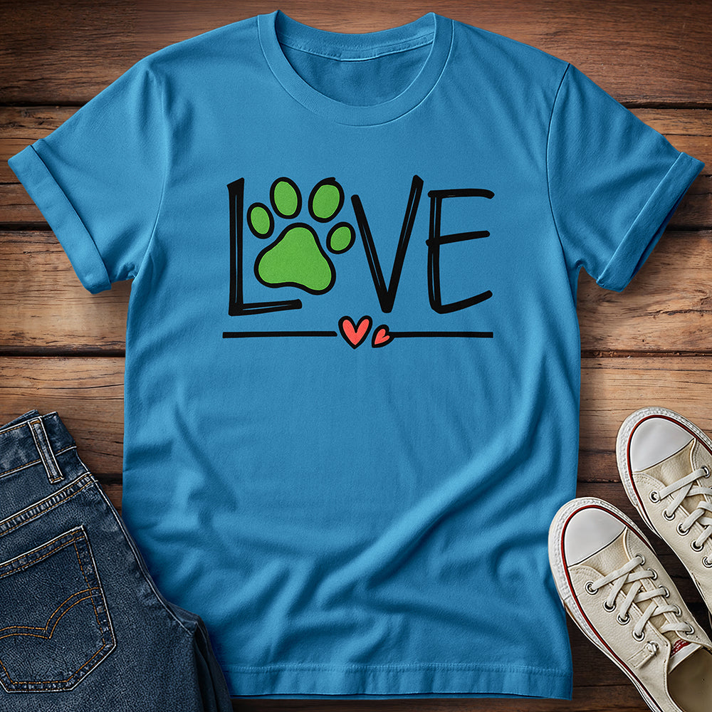 Love Dog Paw Print T-Shirt
