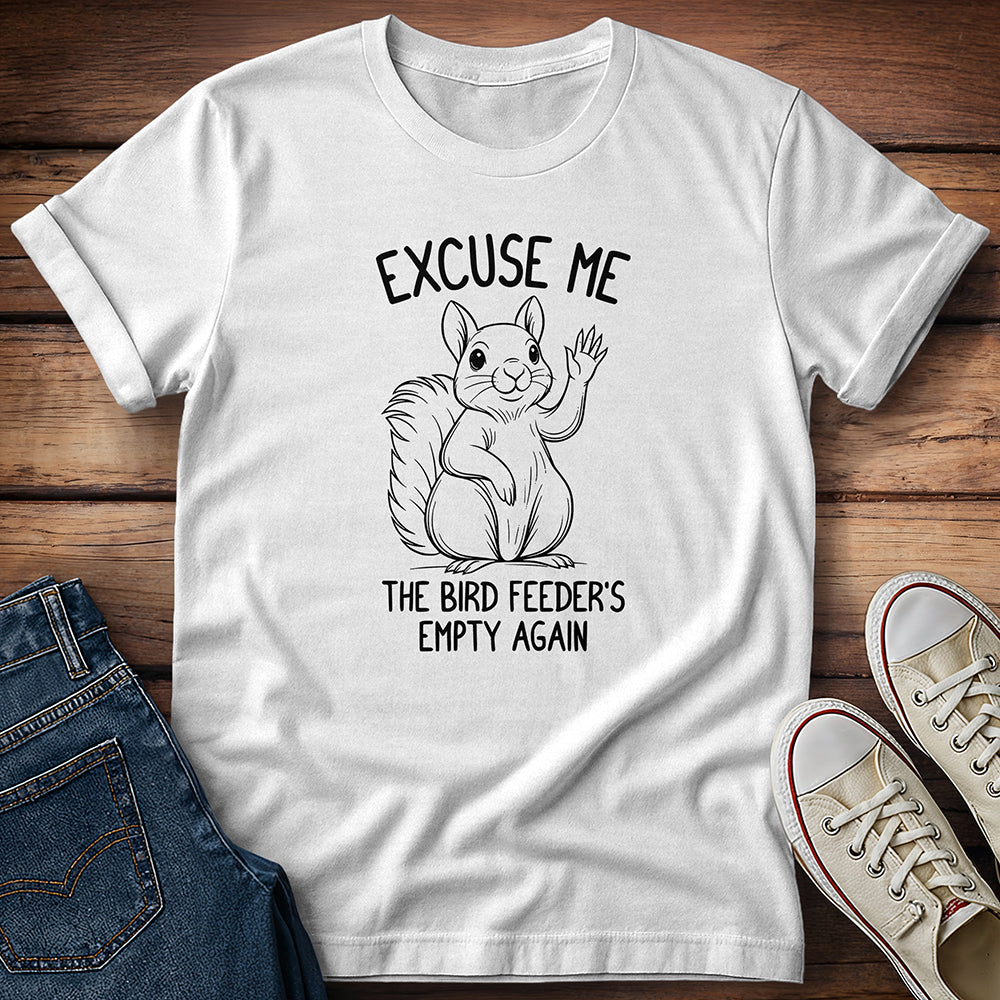 Squirrel - Excuse Me - Black T-Shirt