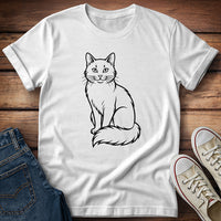 Line Art Cat T-Shirt