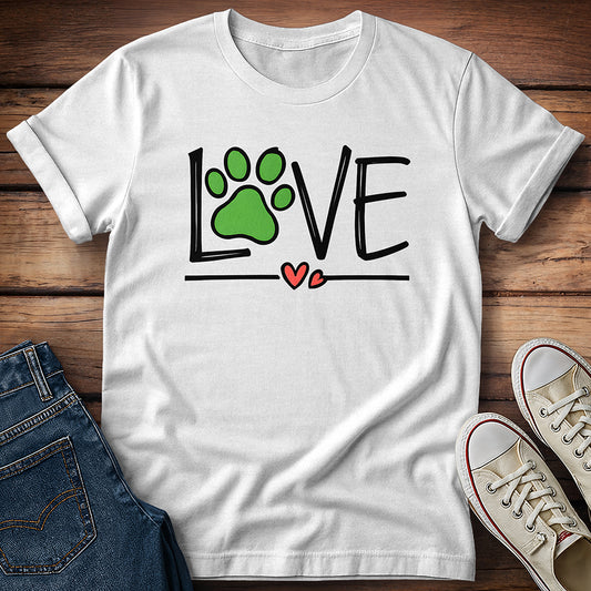 Love Dog Paw Print T-Shirt