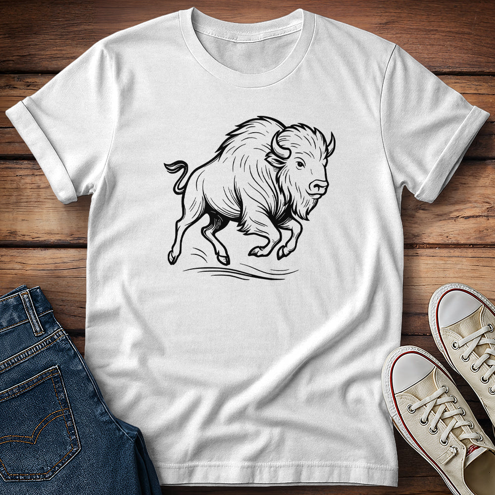 Line Art Buffalo T-Shirt