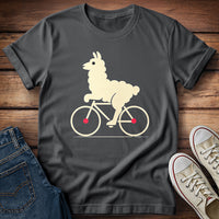 Fluffy Llama On Bike T-Shirt