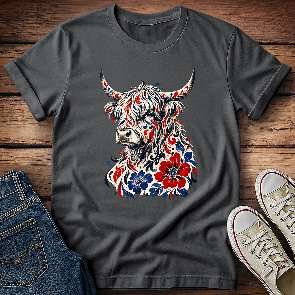 Flowery Highland Longhorn T-Shirt