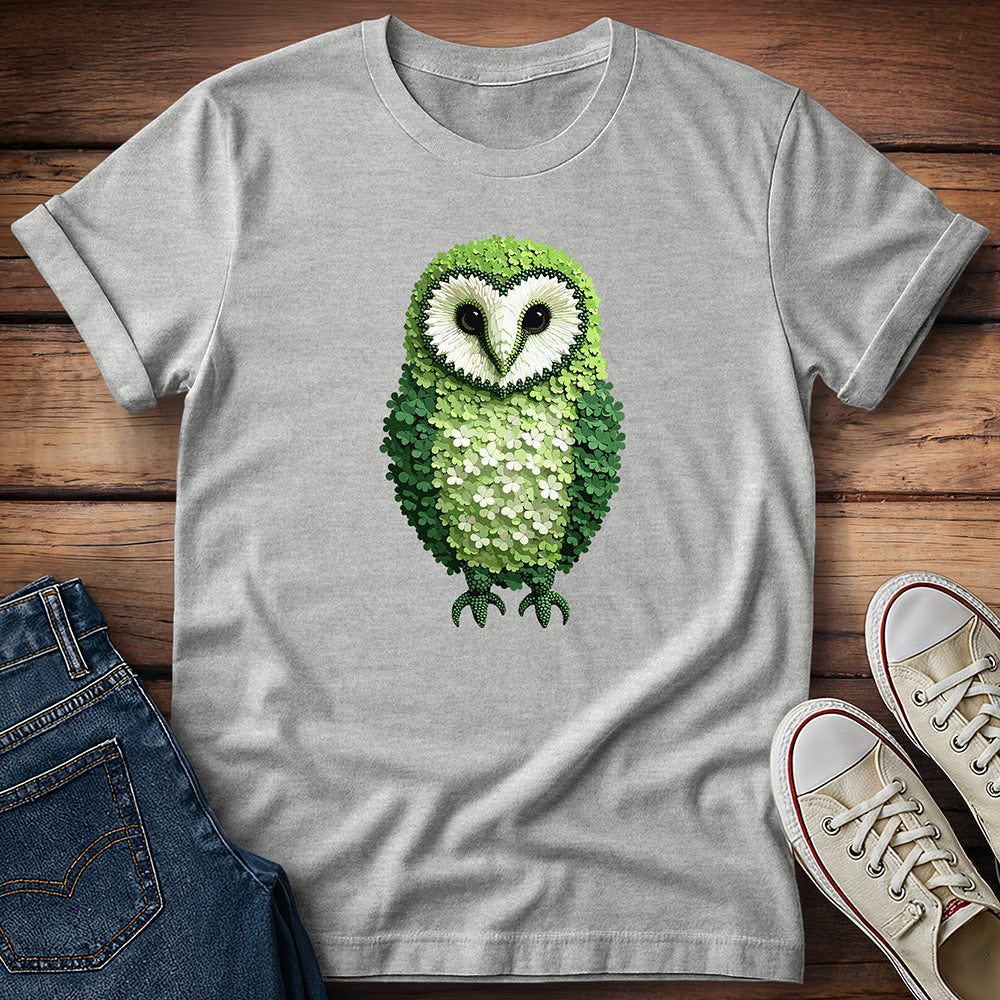 Irish Barn Owl Shamrock T-Shirt