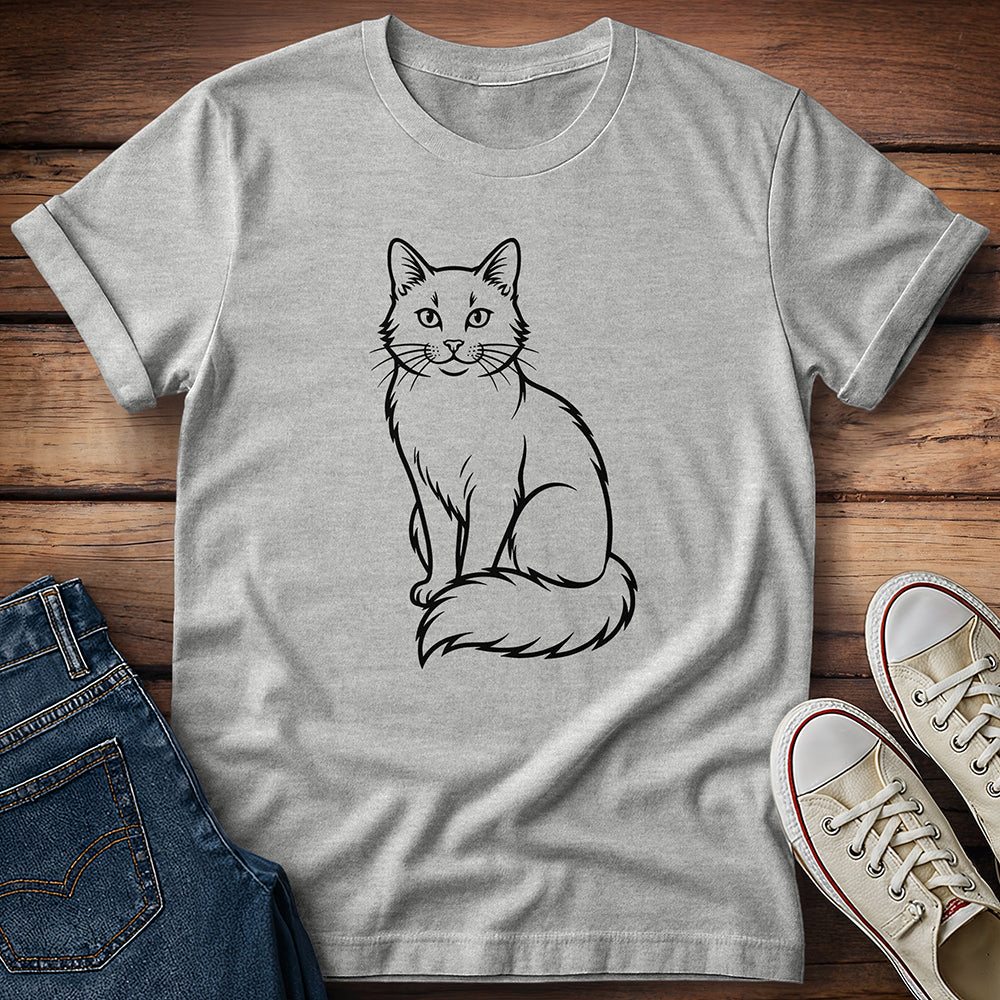 Line Art Cat T-Shirt