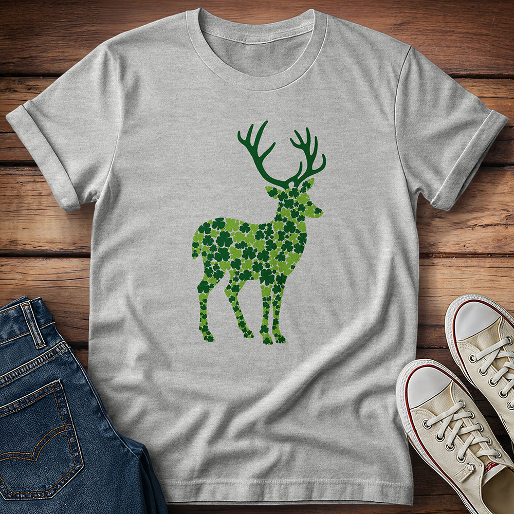 Shamrock Clover Deer  T-Shirt
