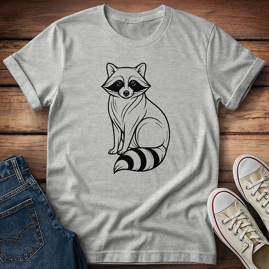 Line Art Reccoon T-Shirt