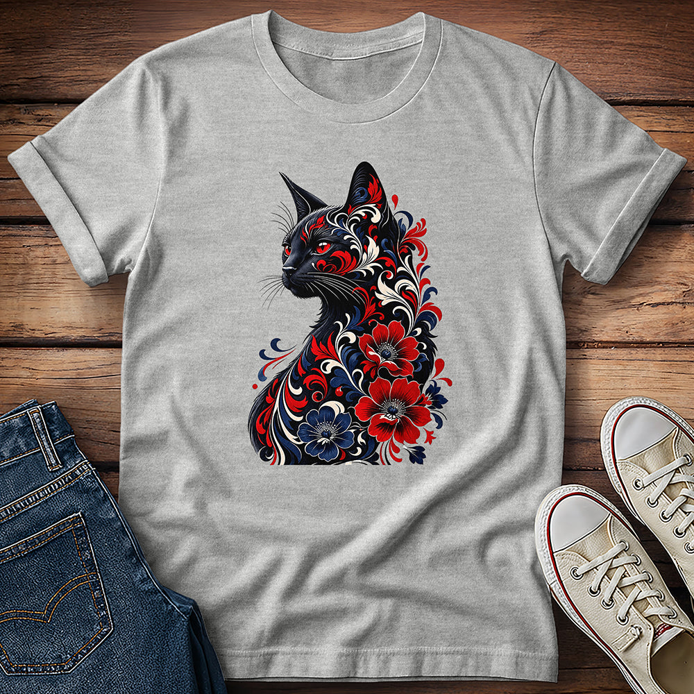 Flowery Cat T-Shirt