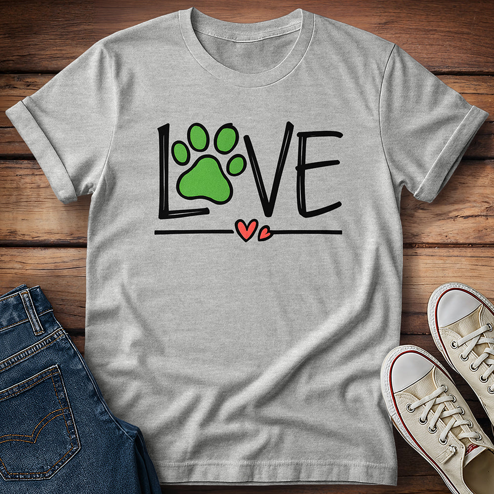 Love Dog Paw Print T-Shirt