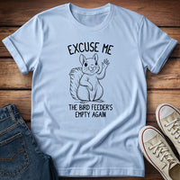 Squirrel - Excuse Me - Black T-Shirt
