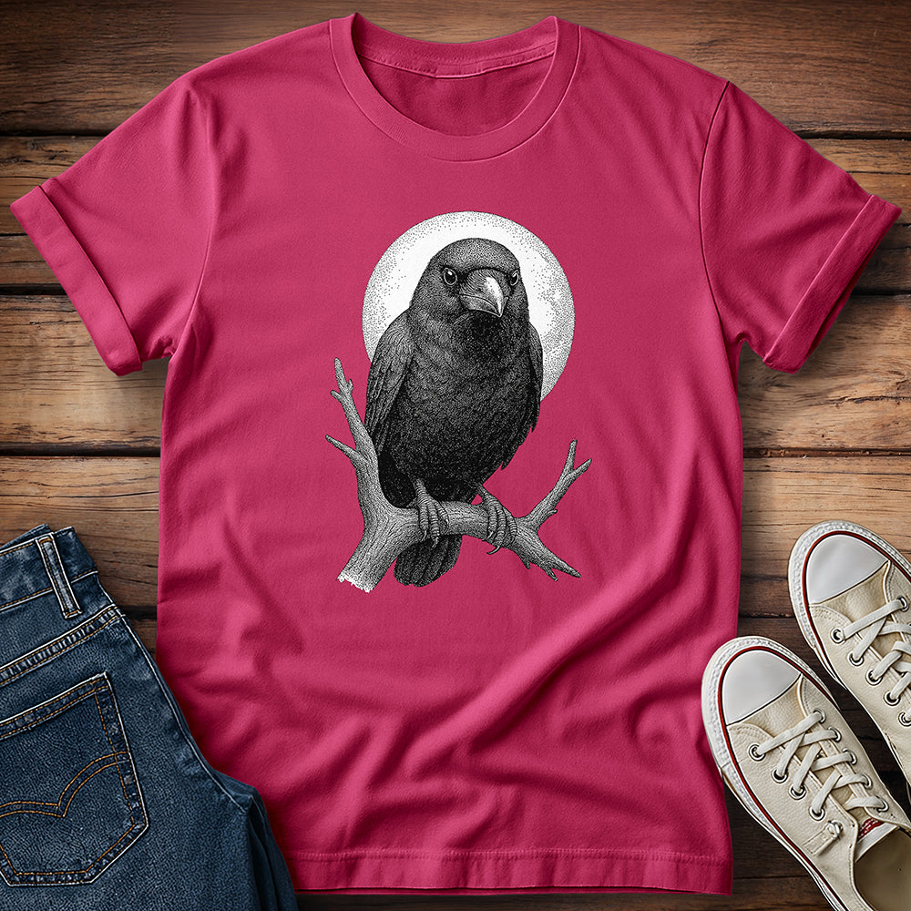 Stippled Moon Crow T-Shirt