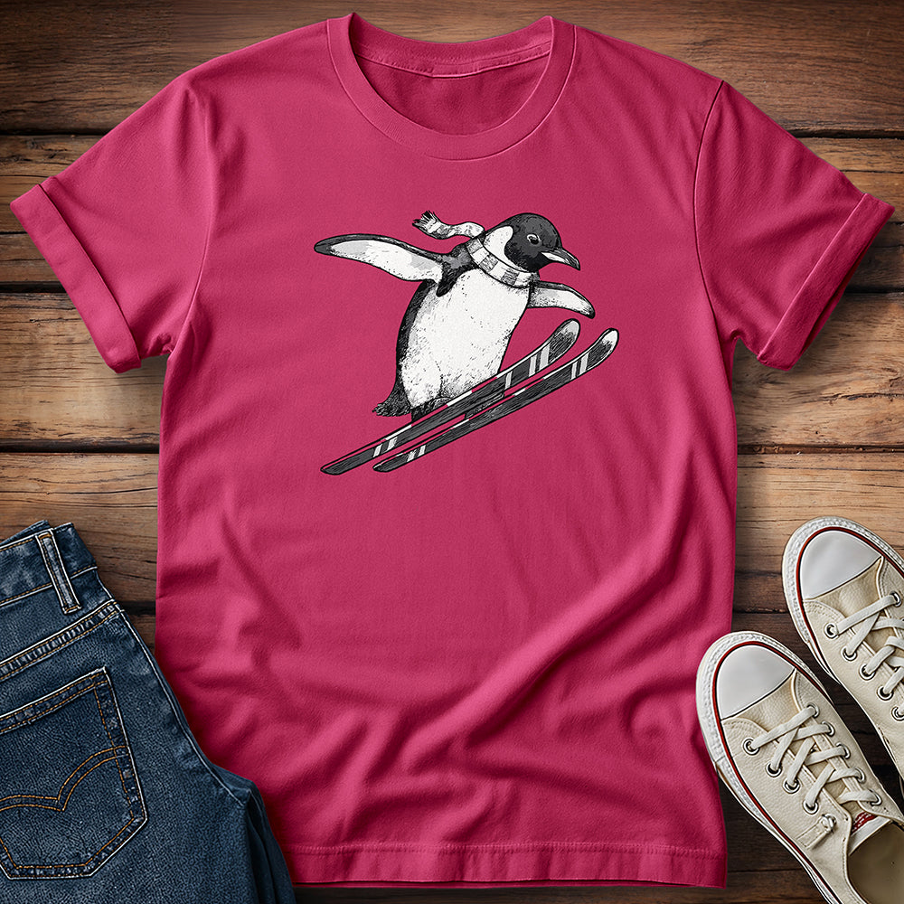 Penguin Ski Jump - Little Bird, Big Drop T-Shirt