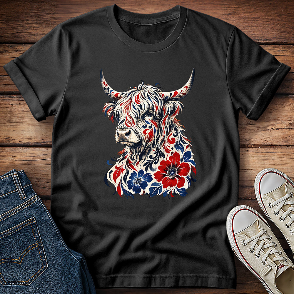 Flowery Highland Longhorn T-Shirt