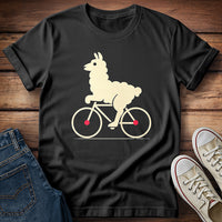 Fluffy Llama On Bike T-Shirt
