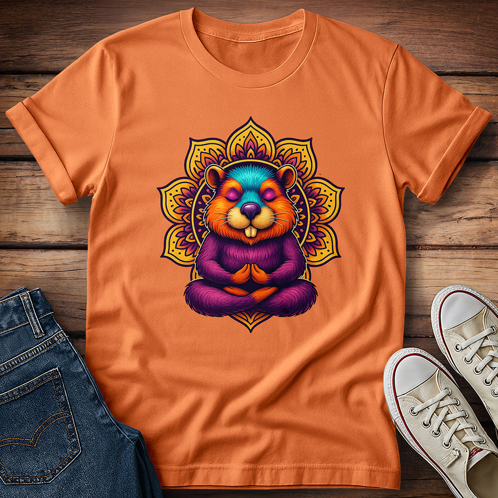 Meditating Beaver Mandala T-Shirt