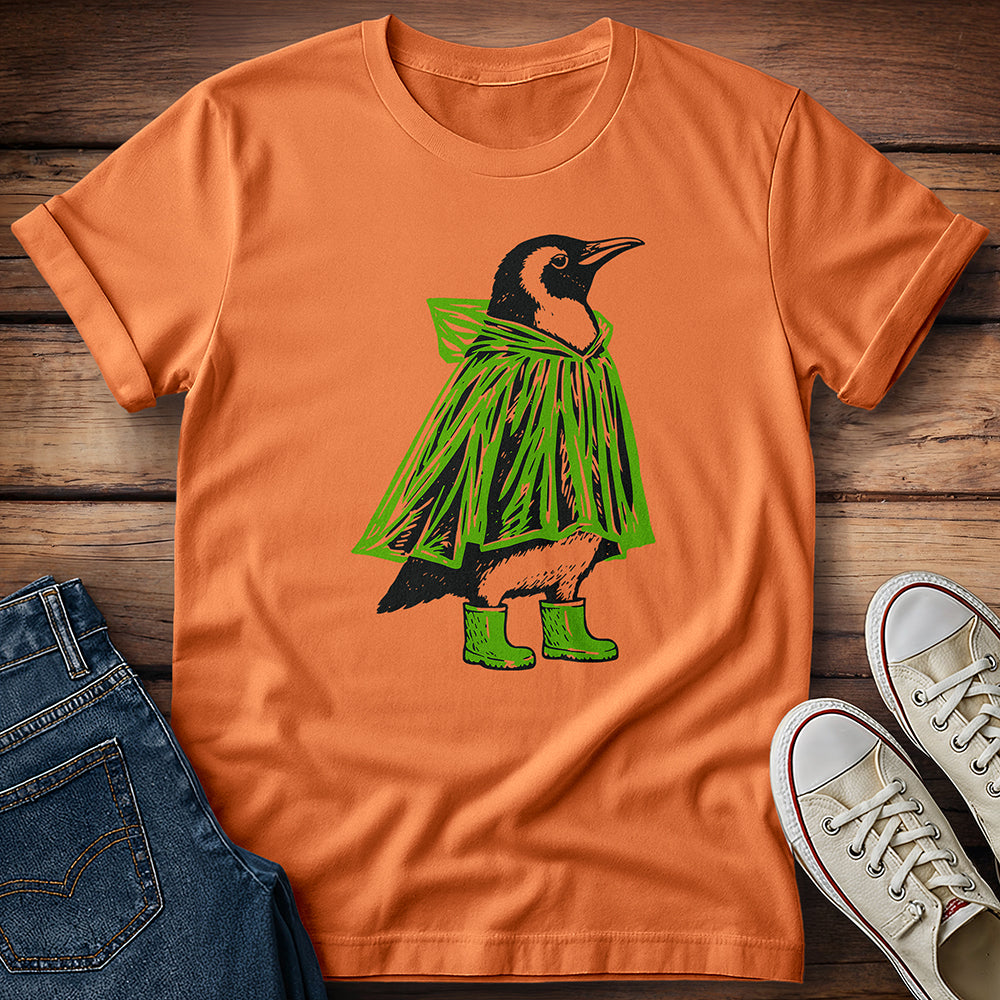 Penguin in Boots Green T-Shirt