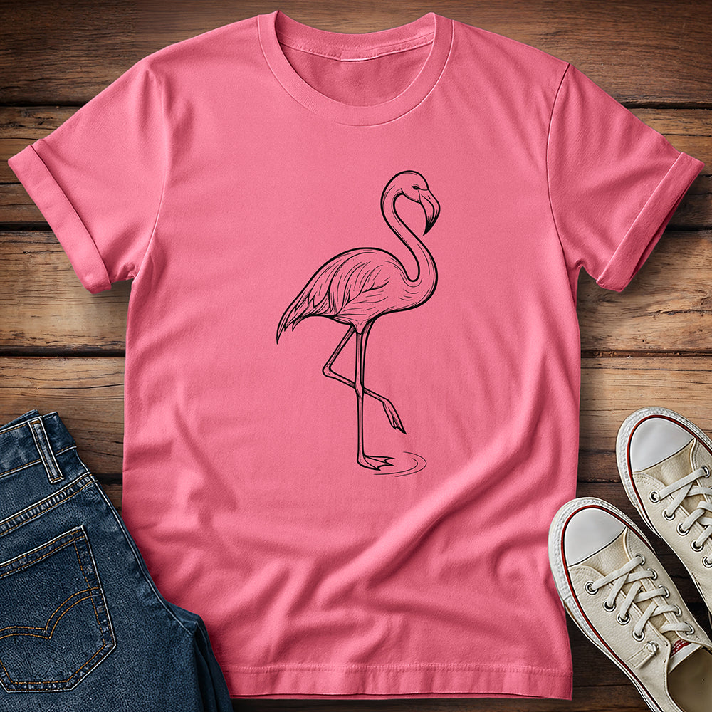 Flamingo Line Art T-Shirt