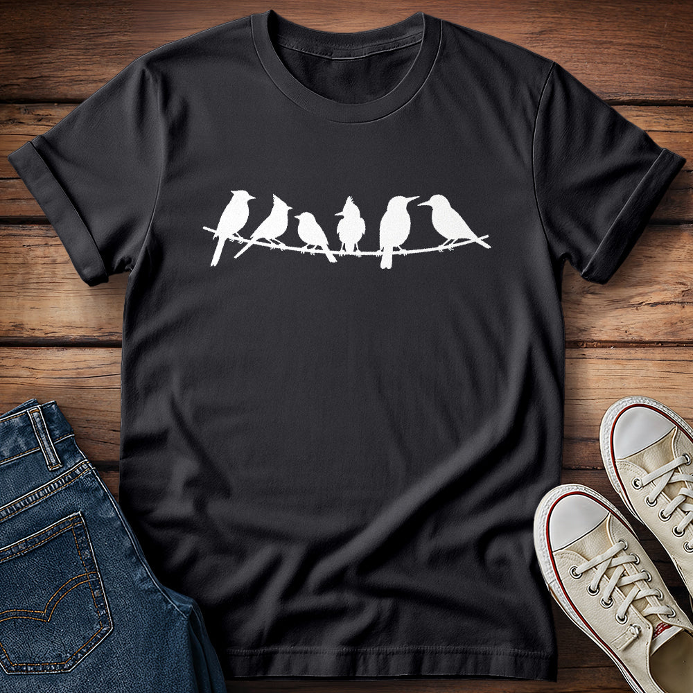 Birds on Wire Silhouette T-Shirt