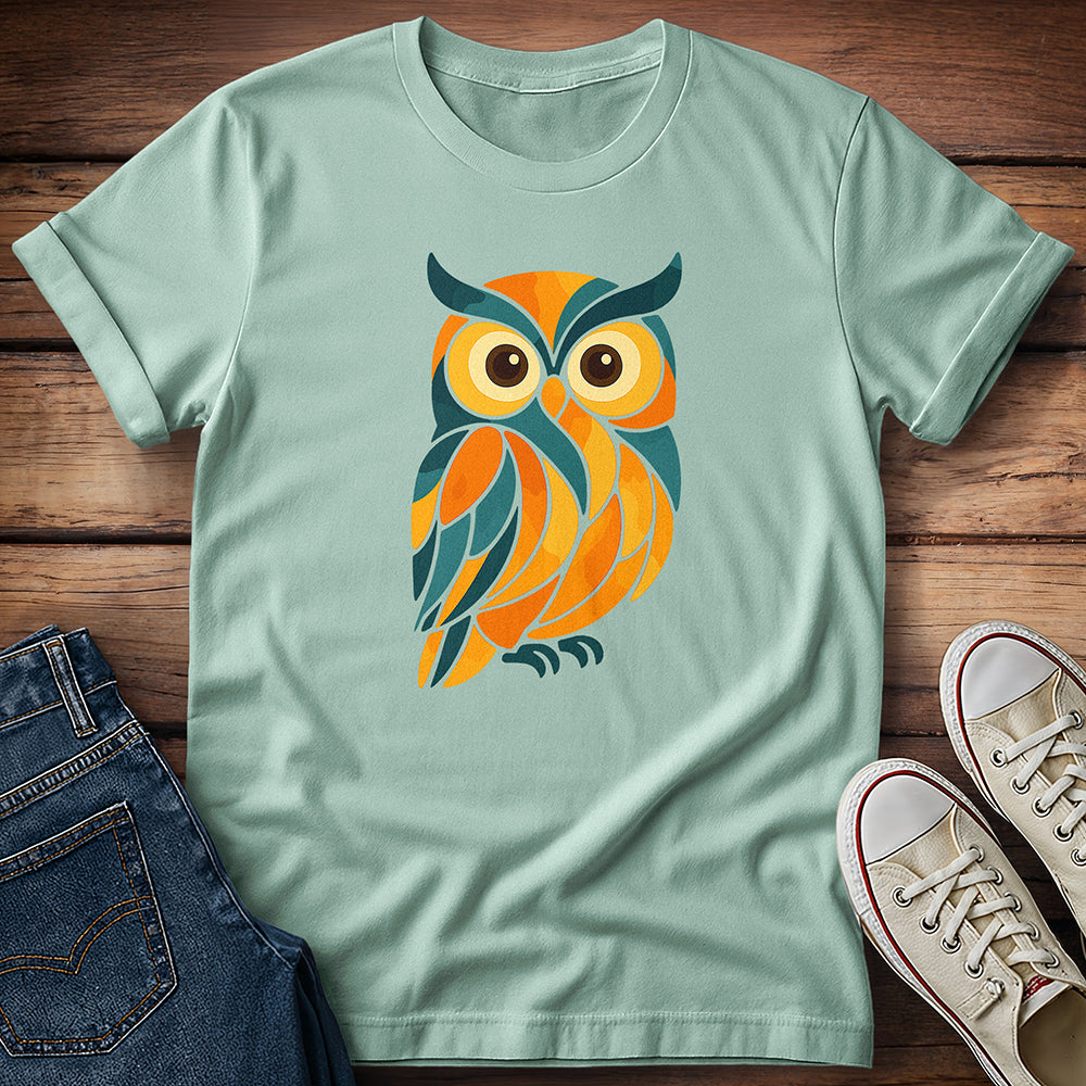 Blue Orange Owl T-Shirt