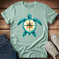 Watercolor Turtle with Compass T- Shirt