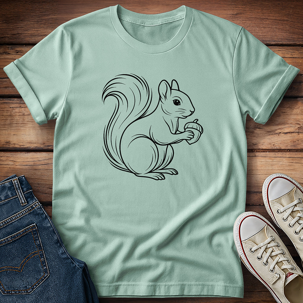 Squirrel Line Art T-Shirt