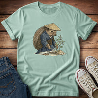 Tiny Hedgehog Gardener, Big Zen T-Shirt