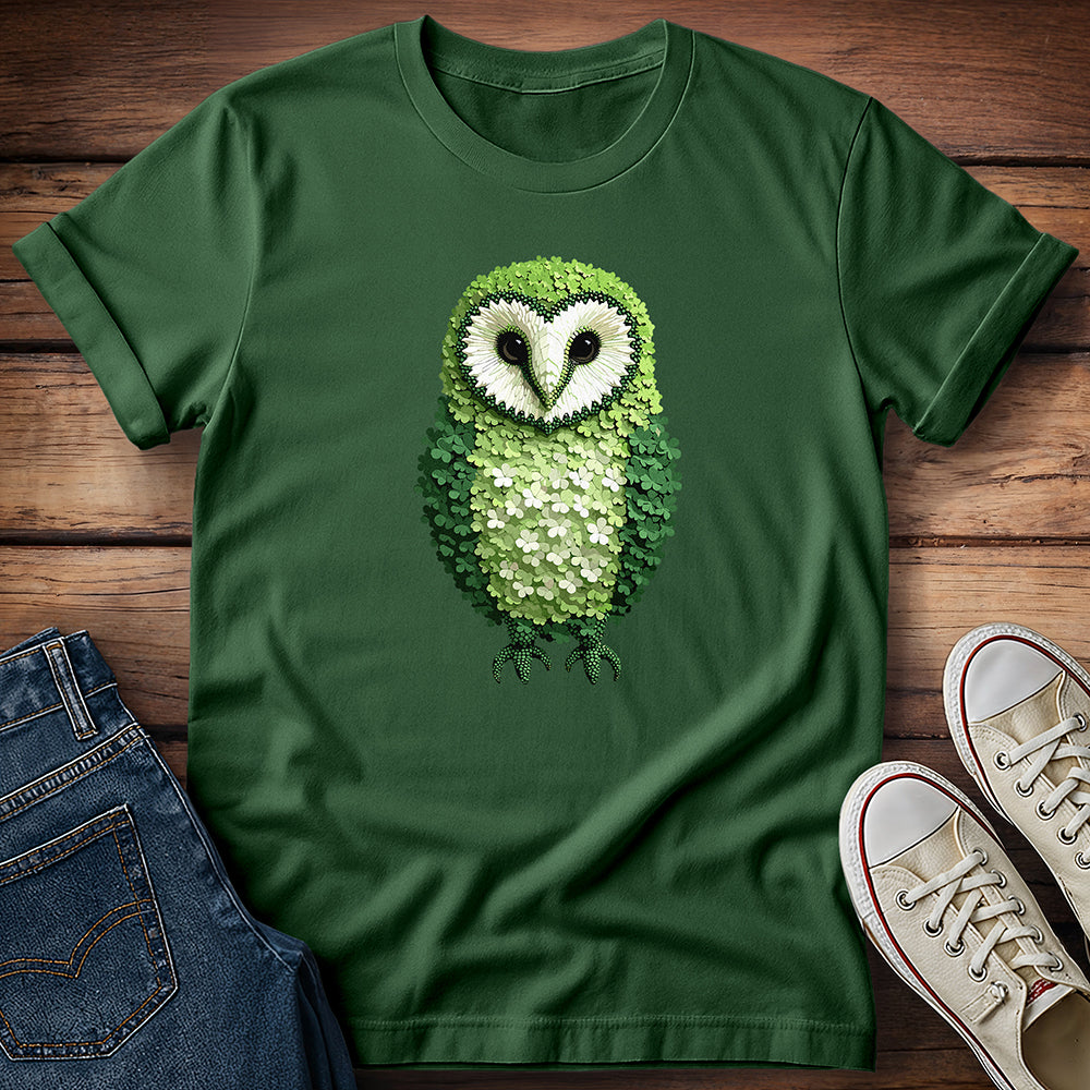 Irish Barn Owl Shamrock T-Shirt