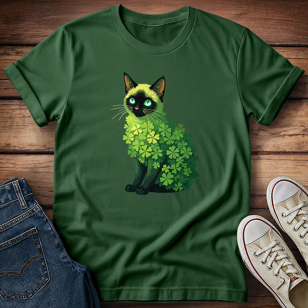 Shamrock Siamese Cat T-Shirt