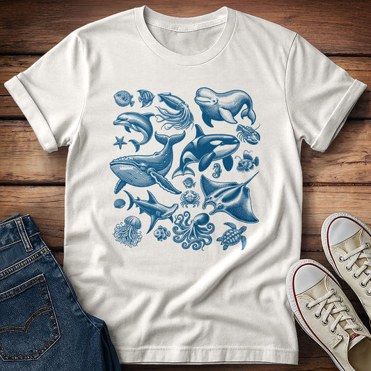 Ocean Life Collage T-Shirt