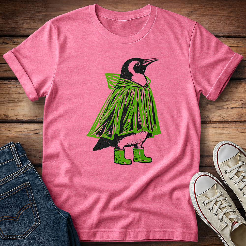 Penguin in Boots Green T-Shirt