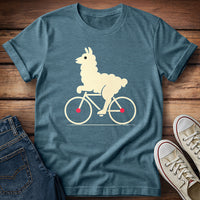 Fluffy Llama On Bike T-Shirt