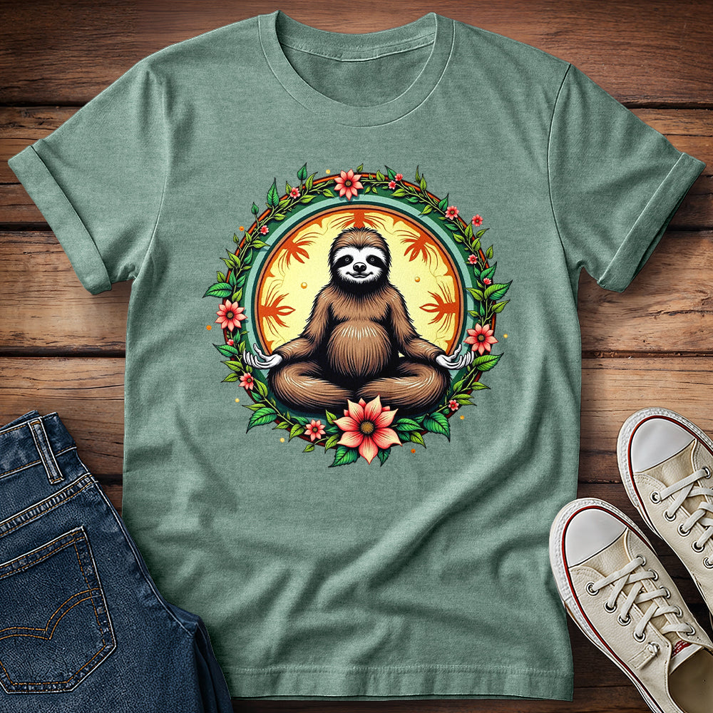 Meditating Sloth Mandala T-Shirt