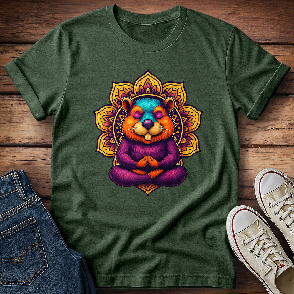 Meditating Beaver Mandala T-Shirt