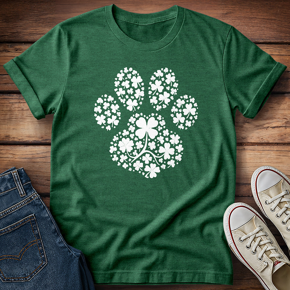 Doggy Shamrock Paw Print T-Shirt