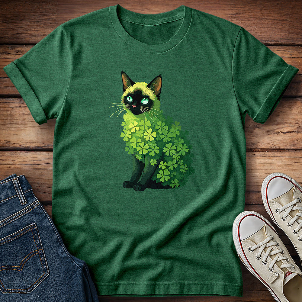 Shamrock Siamese Cat T-Shirt
