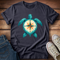 Watercolor Turtle with Compass T- Shirt