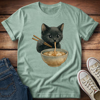 Kitten Eating Ramen T-Shirt