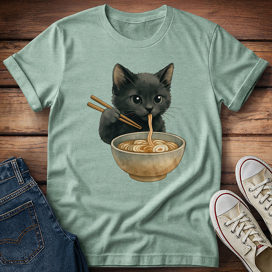 Kitten Eating Ramen T-Shirt