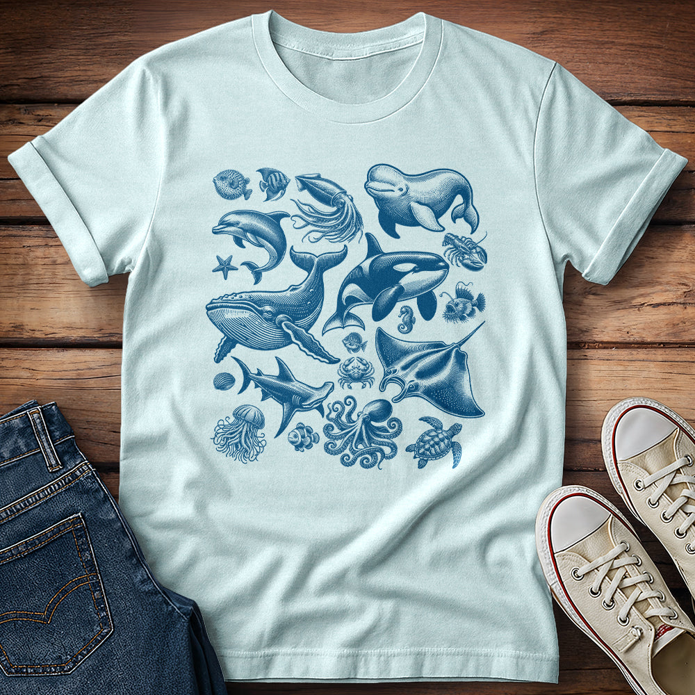 Ocean Life Collage T-Shirt
