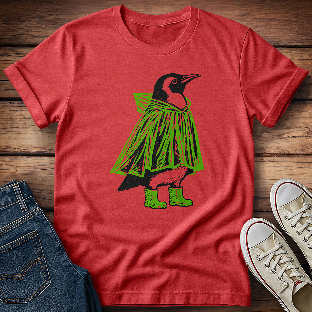 Penguin in Boots Green T-Shirt